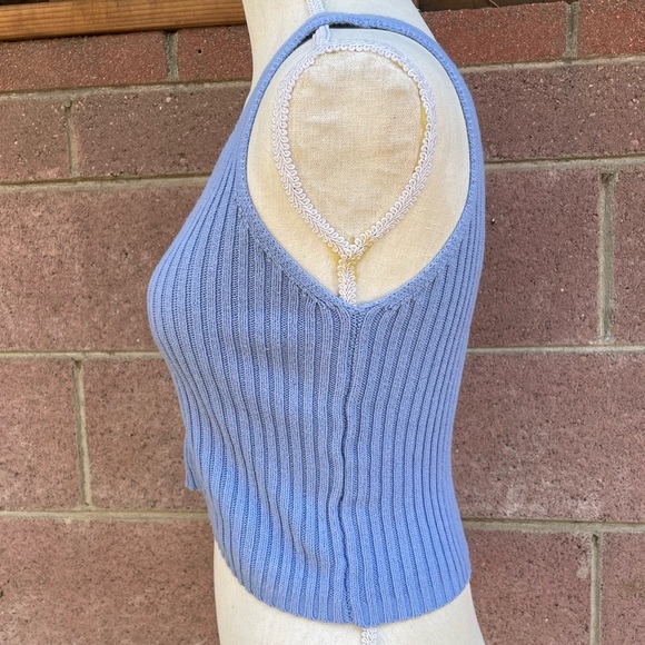 Project 28 Top Sweater Double V Sleeveless women’s  Size Large - Picture 5 of 7